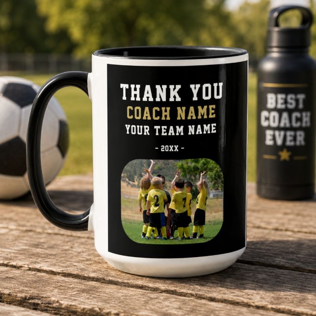 Danke Trainer mit Teamname Foto Tasse (Von Creator hochgeladen)