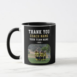 Danke Trainer mit Teamname Foto Tasse