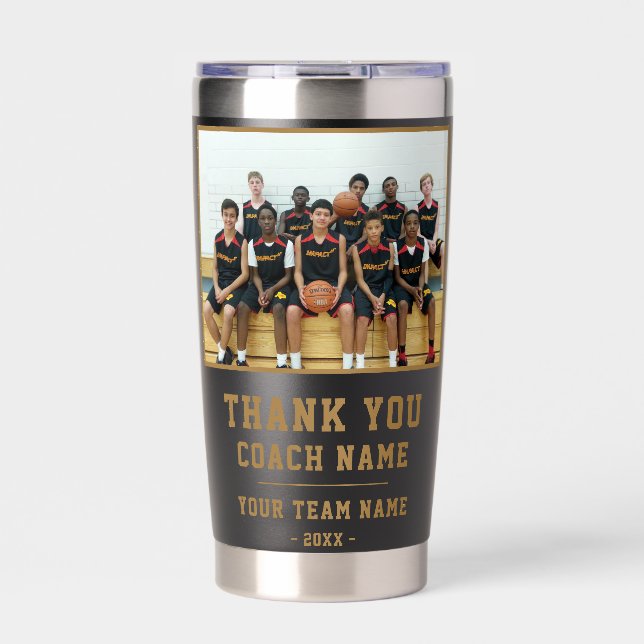 Danke Trainer Teamname Foto Thermobecher (Vorderseite)