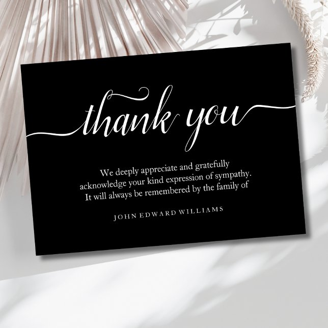 Danke Trauerfall Schwarz (Black Sympathy Thank You Card)