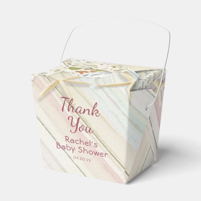 Danke Tropical Beach Seashell Baby Dusche Geschenkschachtel (Vorderseite)