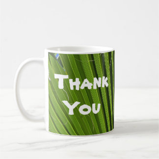 Danke Tropical Green Palm Leaf Wertschätzung Kaffeetasse