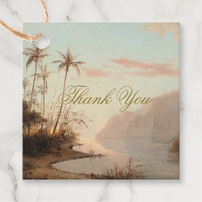 Danke Tropical Palm Geschenkanhänger (Vorderseite)