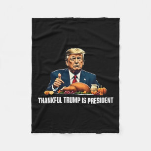 Danke Trump ist Präsident Erntedank Fleecedecke