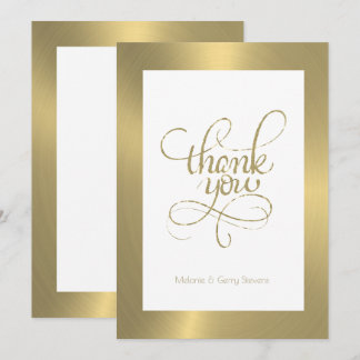 Danke Typografie, Gold auf weißem Hintergrund