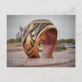 Danke und Gig 'Em Postkarte