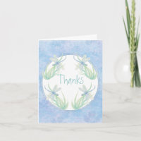 Danke ursprüngliche Aquarell-Libelle im Blau