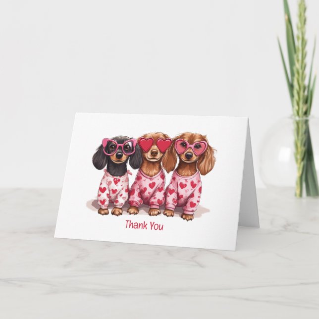 Danke Valentinstag Dachshund Hunde (Vorderseite)