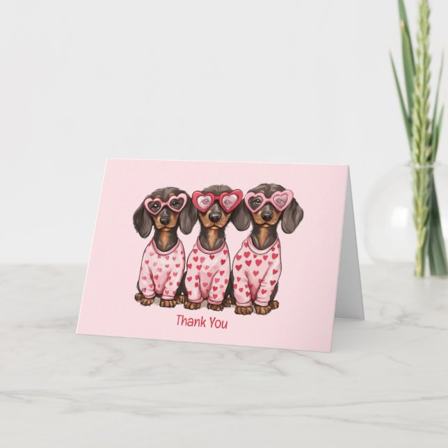 Danke Valentinstag Dackel Hunde (Vorderseite)
