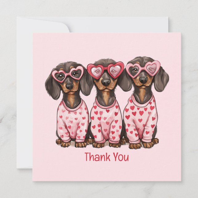 Danke Valentinstag Dackel Hunde (Vorderseite)