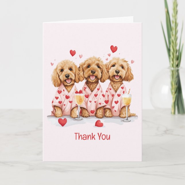 Danke Valentinstag Goldendoodle Hunde (Vorderseite)
