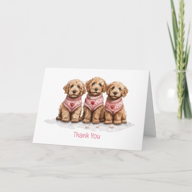 Danke Valentinstag Goldendoodle Hunde (Vorderseite)