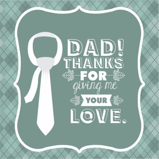Danke Vater für Ihre bedingungslose Liebe Aufkleber (Vorderseite)