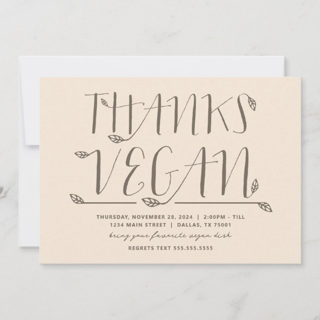 Danke Vegan Einladung (Vorderseite)