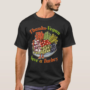 Danke Vegan Rett einem türkischen Erntedank lustig T-Shirt
