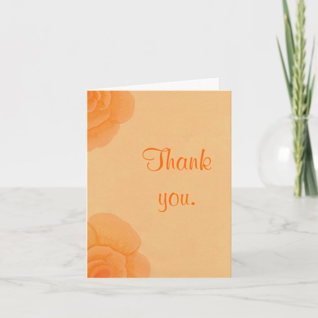 Danke, verblasste orange Rose, Hochzeitsfeiern Mit Dankeskarte (Vorderseite)