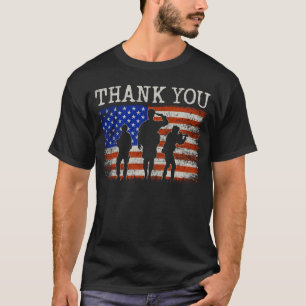 Danke Veteran Amerikanische Flagge Soldaten Tribut T-Shirt