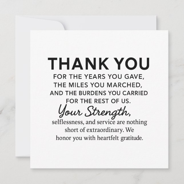 Danke Veteran Karte (Vorderseite)