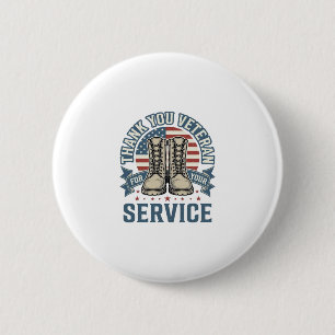 Danke Veteran Patriotische Stiefel Service Shirt_1 Button