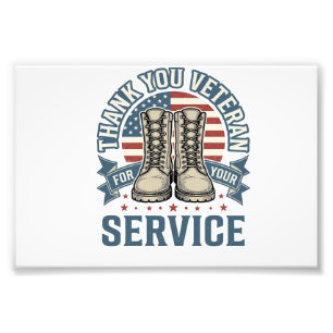 Danke Veteran Patriotische Stiefel Service Shirt_1 Fotodruck