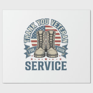 Danke Veteran Patriotische Stiefel Service Shirt_1 Geschenkpapier