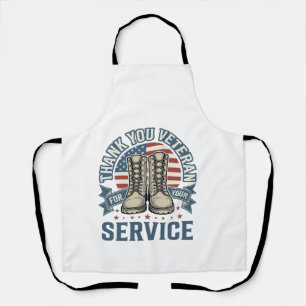 Danke Veteran Patriotische Stiefel Service Shirt_1 Schürze
