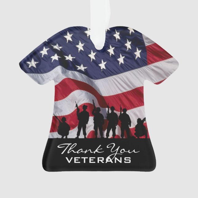 Danke Veterane - Soldat-Silhouette Ornament (Vorderseite)