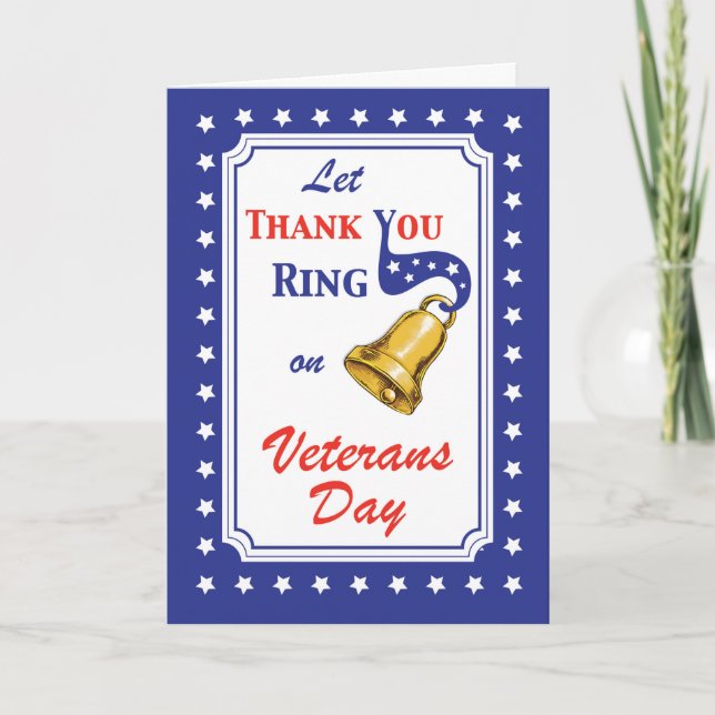 Danke Veteranen Day Bell, Rot, Weiß, Blue Star (Vorderseite)
