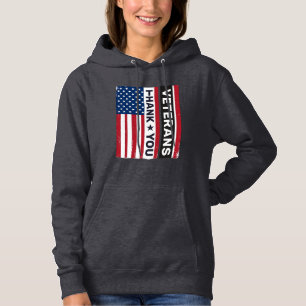 Danke Veteranen Distressed Flagge Vektor Design_1 Hoodie
