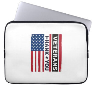 Danke Veteranen Distressed Flagge Vektor Design_1 Laptopschutzhülle