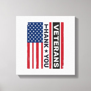 Danke Veteranen Distressed Flagge Vektor Design_1 Leinwanddruck