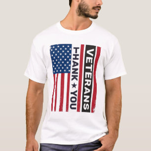 Danke Veteranen Distressed Flagge Vektor Design_1 T-Shirt