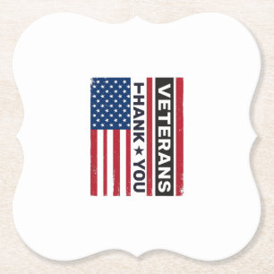 Danke Veteranen Distressed Flagge Vektor Design_1 Untersetzer