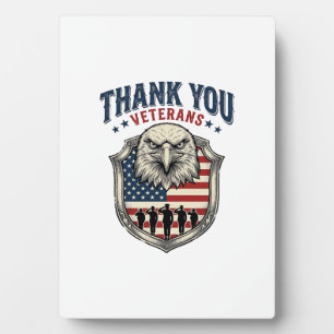 Danke Veteranen Patriotischer Adler Schild Shirt_1 Fotoplatte