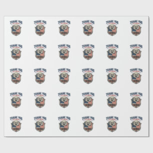 Danke Veteranen Patriotischer Adler Schild Shirt_1 Geschenkpapier