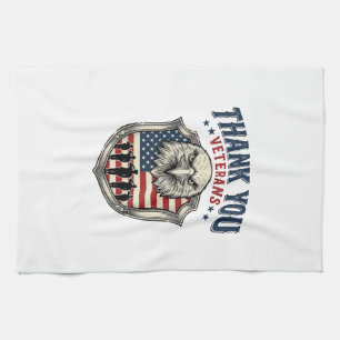 Danke Veteranen Patriotischer Adler Schild Shirt_1 Geschirrtuch