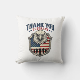 Danke Veteranen Patriotischer Adler Schild Shirt_1 Kissen