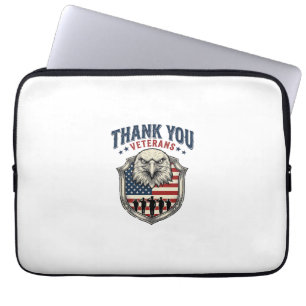 Danke Veteranen Patriotischer Adler Schild Shirt_1 Laptopschutzhülle