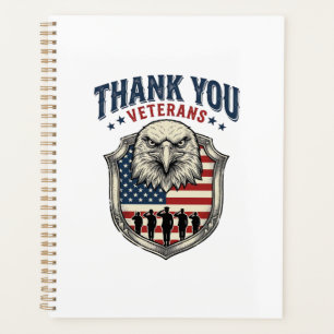 Danke Veteranen Patriotischer Adler Schild Shirt_1 Planer