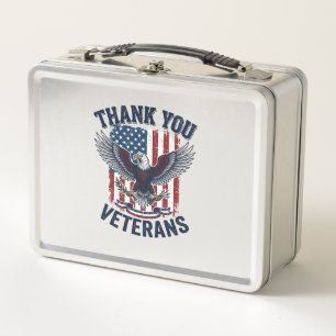 Danke Veteranen Patriotischer Adler Vintage Metall Brotdose