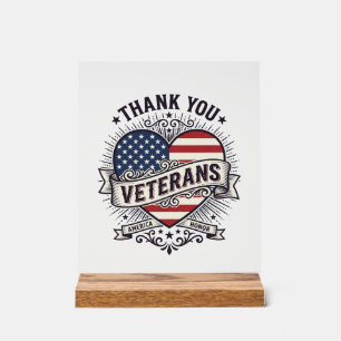 Danke Veteranen Patriotisches Herz Vektor Design_1 Acrylschild