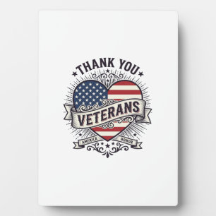Danke Veteranen Patriotisches Herz Vektor Design_1 Fotoplatte