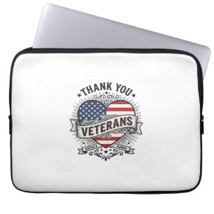 Danke Veteranen Patriotisches Herz Vektor Design_1 Laptopschutzhülle