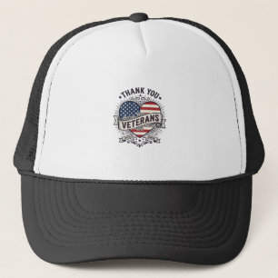 Danke Veteranen Patriotisches Herz Vektor Design_1 Truckerkappe