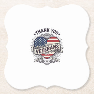 Danke Veteranen Patriotisches Herz Vektor Design_1 Untersetzer