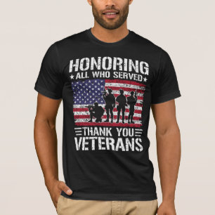 Danke Veteranen Patriotisches Militärdienst-Gesche T-Shirt