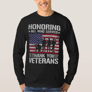 Danke Veteranen Patriotisches Militärdienst-Gesche T-Shirt