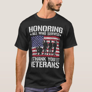 Danke Veteranen Patriotisches Militärdienst-Gesche T-Shirt