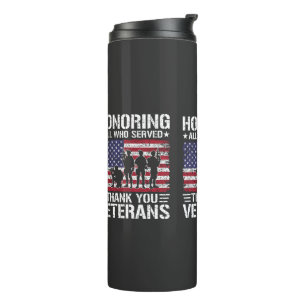 Danke Veteranen Patriotisches Militärdienst-Gesche Thermosbecher
