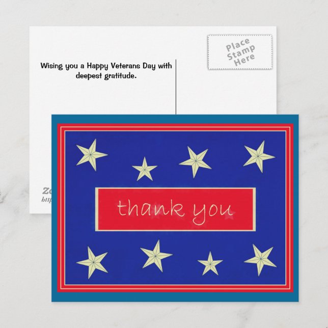 Danke... Veteranen-Tagespostkarte Postkarte (Vorne/Hinten)